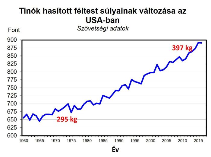 02 2Tinók hasított féltest súlyainak változása az USA ban